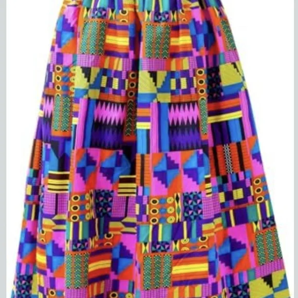SHENBOLEN

African Ankara Dresses For Women ClothVibrant Multicolor A-Line Skirt - Picture 8 of 9